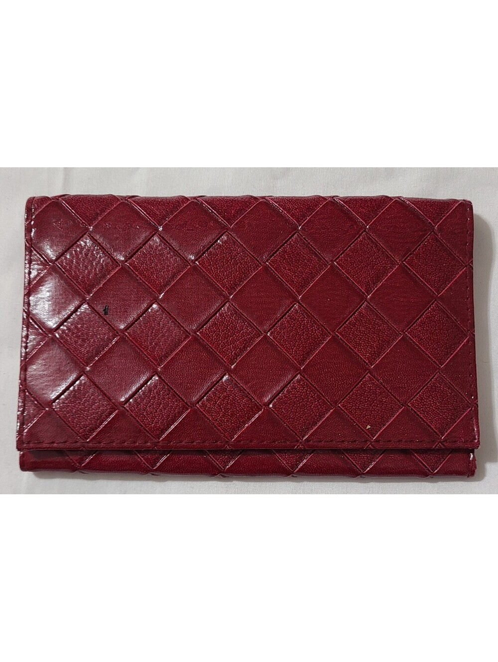 Estee Lauder Blush Case Wallet Sz 6.5x4 Burgundy Red Makeup Cosmetic Mirror EUC